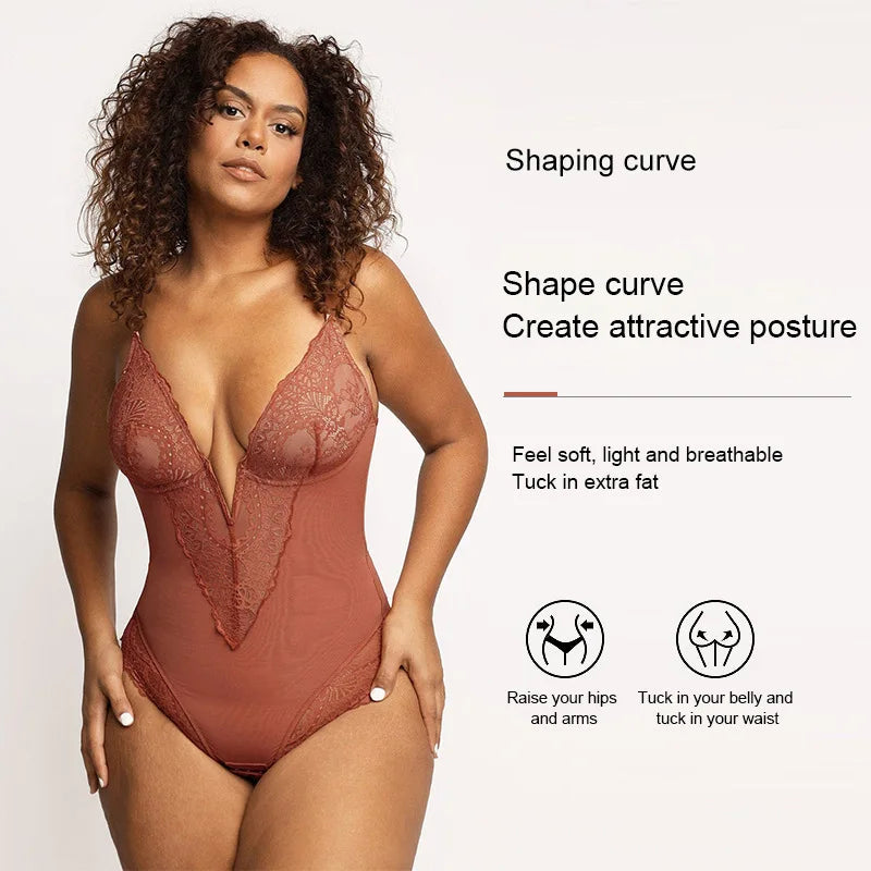 Body Modelador Plus Size com Renda — Realce Suas Curvas com Elegância e Conforto!