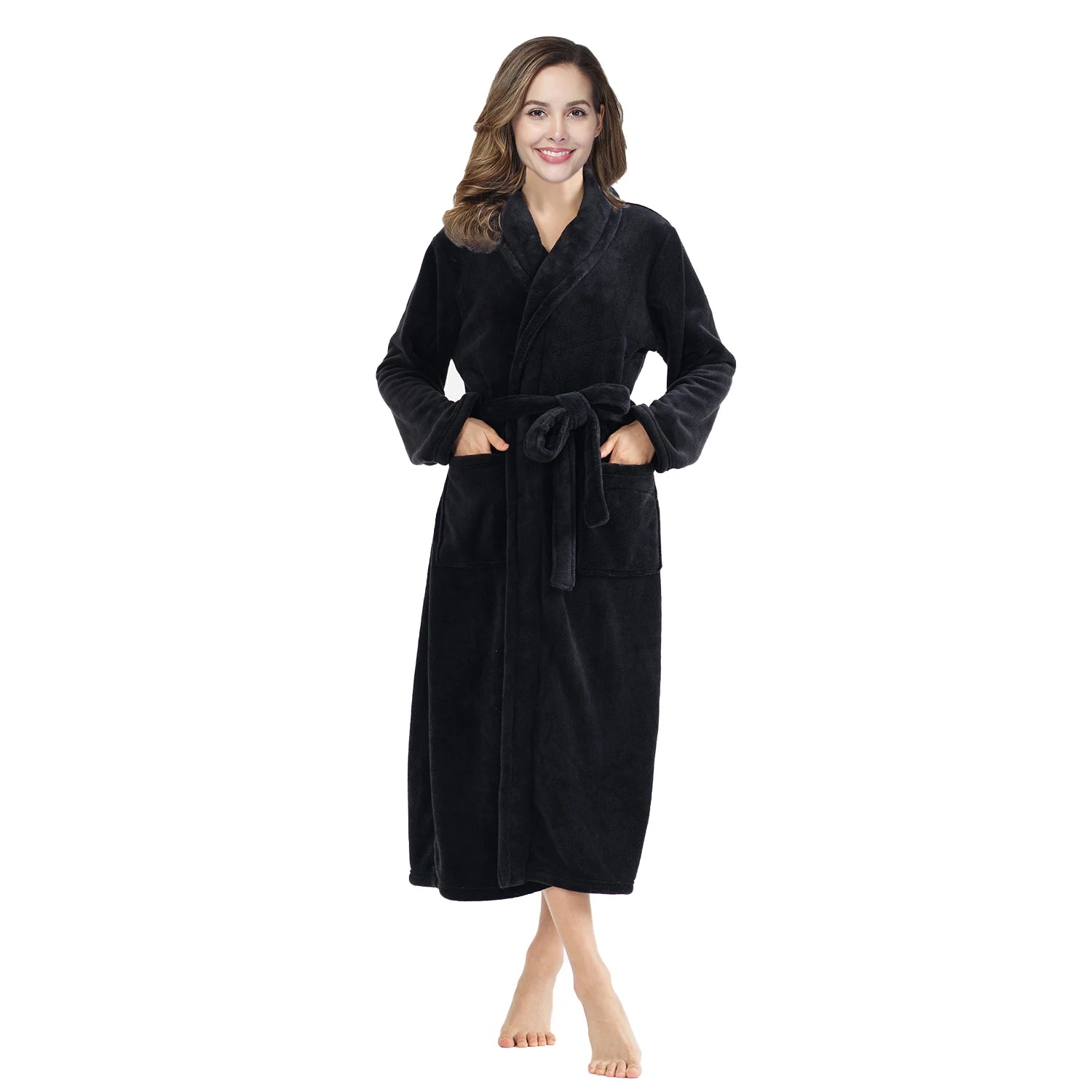 Roupão Feminino LOVE – Plush Macio com Gola Xale | Inverno | Manga Longa | Homewear Aconchegante