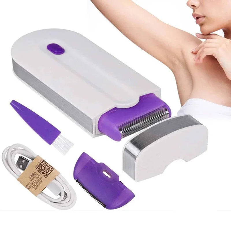 Removedor de Pelos Portátil – Suave, Recarregável e Indolor para Corpo e Rosto