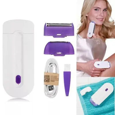 Removedor de Pelos Portátil – Suave, Recarregável e Indolor para Corpo e Rosto