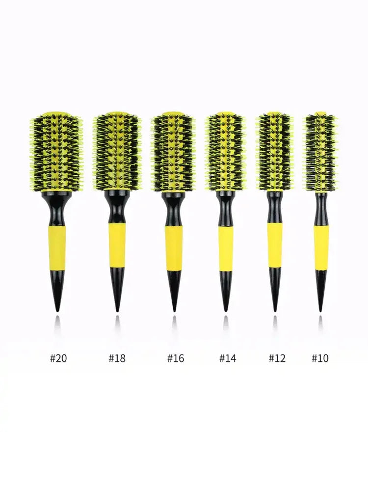 Pro Curl Master – Escova Redonda de Madeira com Cerdas Mistas para Modelar e Estilizar com Perfeição
