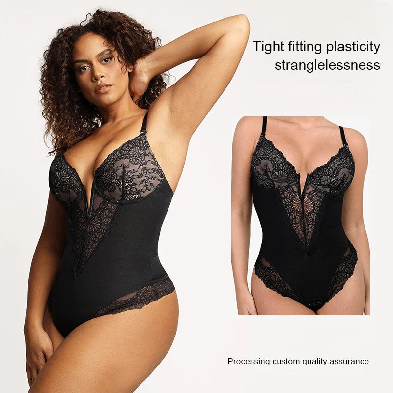 Body Modelador Plus Size com Renda — Realce Suas Curvas com Elegância e Conforto!