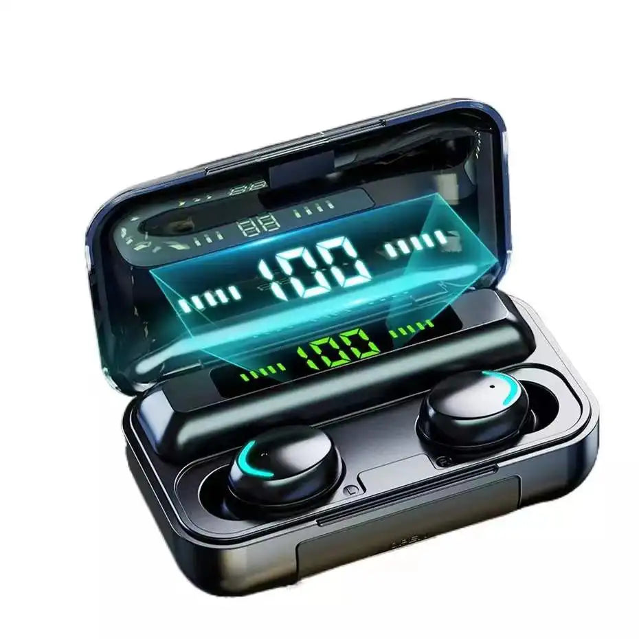 F9 SonicPro X5 – Fones Bluetooth TWS com Cancelamento Ativo de Ruído e Caixa de Carga 2200mAh